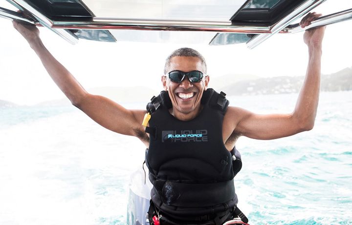 The ex-president has been following the news in addition to kite surfing.