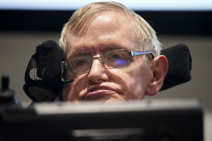 Professor Stephen Hawking, seen above at the launch of The Leverhulme Centre for the Future of Intelligence last October, has called for Jeremy Corbyn to stand down as Labour leader