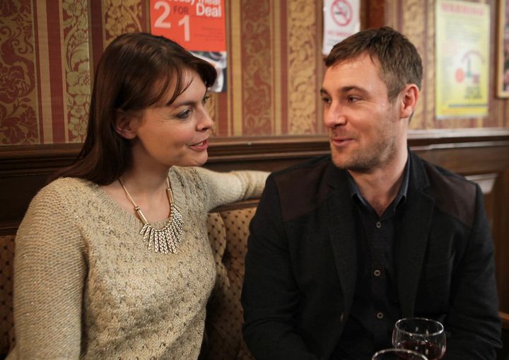Marc as Rob, with 'Corrie' veteran Kate Ford 