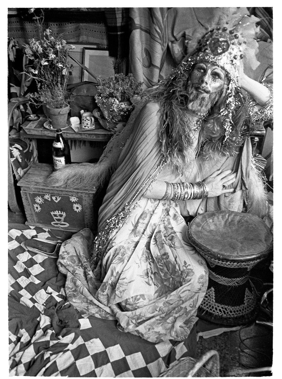 "Wally Musing On His Drag," 1971. Photo by Fayette Hauser. Courtesy of Fayette Hauser and Museum of Arts and Design.&nbs