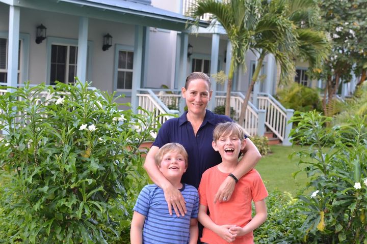 Susan and her sons, photo by her husband.