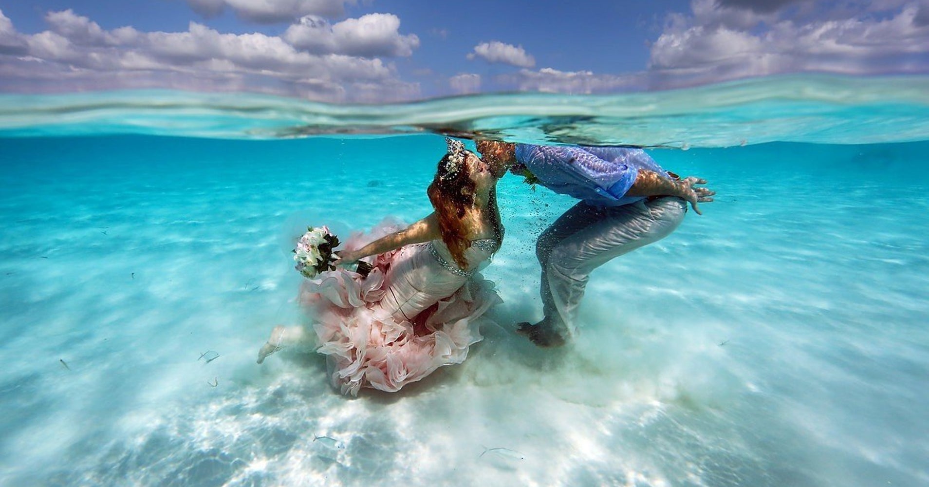 This Couple Got Married On A Sandbar In The Middle Of The Caribbean Sea