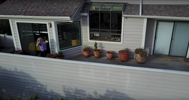 Video taken by a drone last week appears to show a woman attempting to shoot it down after it started...