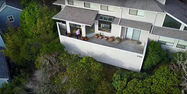 The drone continued to film the woman even as it dodged several items that&nbsp;she