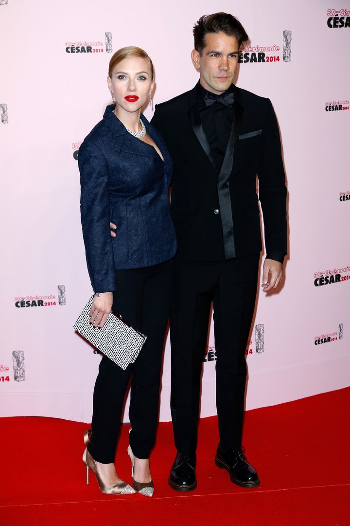 Scarlett and Romain at the Cesar Film Awards in 2014