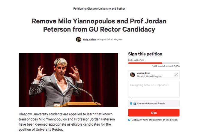 More than 3,000 people have signed a petition demanding Yiannopoulos is removed from the ballot 
