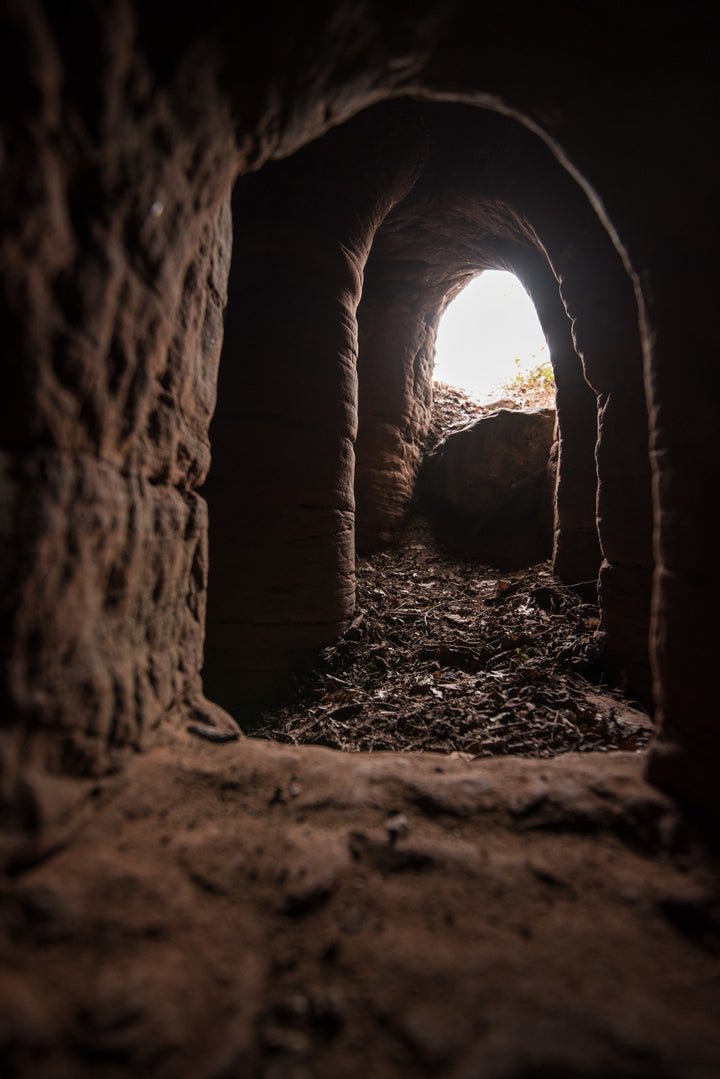 The unassuming hole leads to a network of beautiful underground caves 