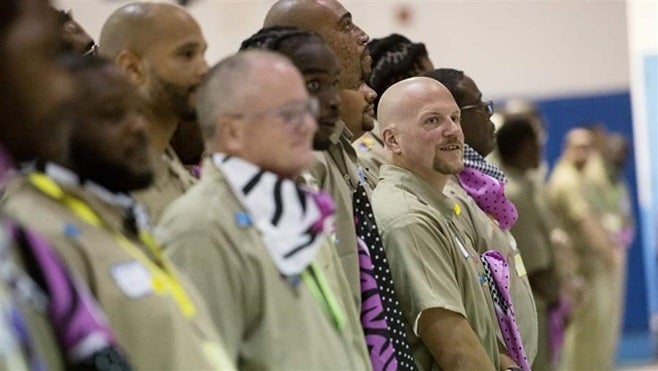 An entrepreneurship class for inmates of the Nebraska State Penitentiary. Nebraska and other states eager to connect ex-offenders with jobs are considering making it easier for people with a criminal history to get an occupational license.