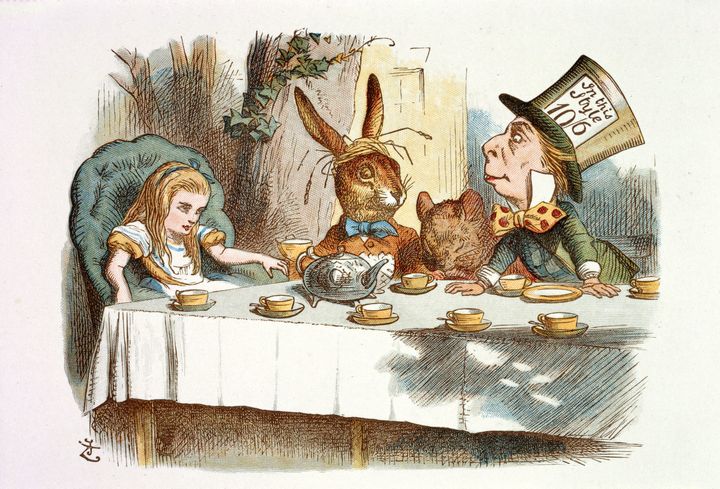 <p><em>Mad Hatters Tea Party, Alice in Wonderland </em>by Lewis Carroll (pseudonym of Charles Lutwidge Dodgson); John Tenniel, Illustrator <a href="https://www.telegraph.co.uk/" target="_blank" role="link" rel="nofollow" class=" js-entry-link cet-external-link" data-vars-item-name="www.telegraph.co.uk" data-vars-item-type="text" data-vars-unit-name="58aafb7fe4b0b0e1e0e20db6" data-vars-unit-type="buzz_body" data-vars-target-content-id="https://www.telegraph.co.uk/" data-vars-target-content-type="url" data-vars-type="web_external_link" data-vars-subunit-name="article_body" data-vars-subunit-type="component" data-vars-position-in-subunit="10">www.telegraph.co.uk</a></p>
