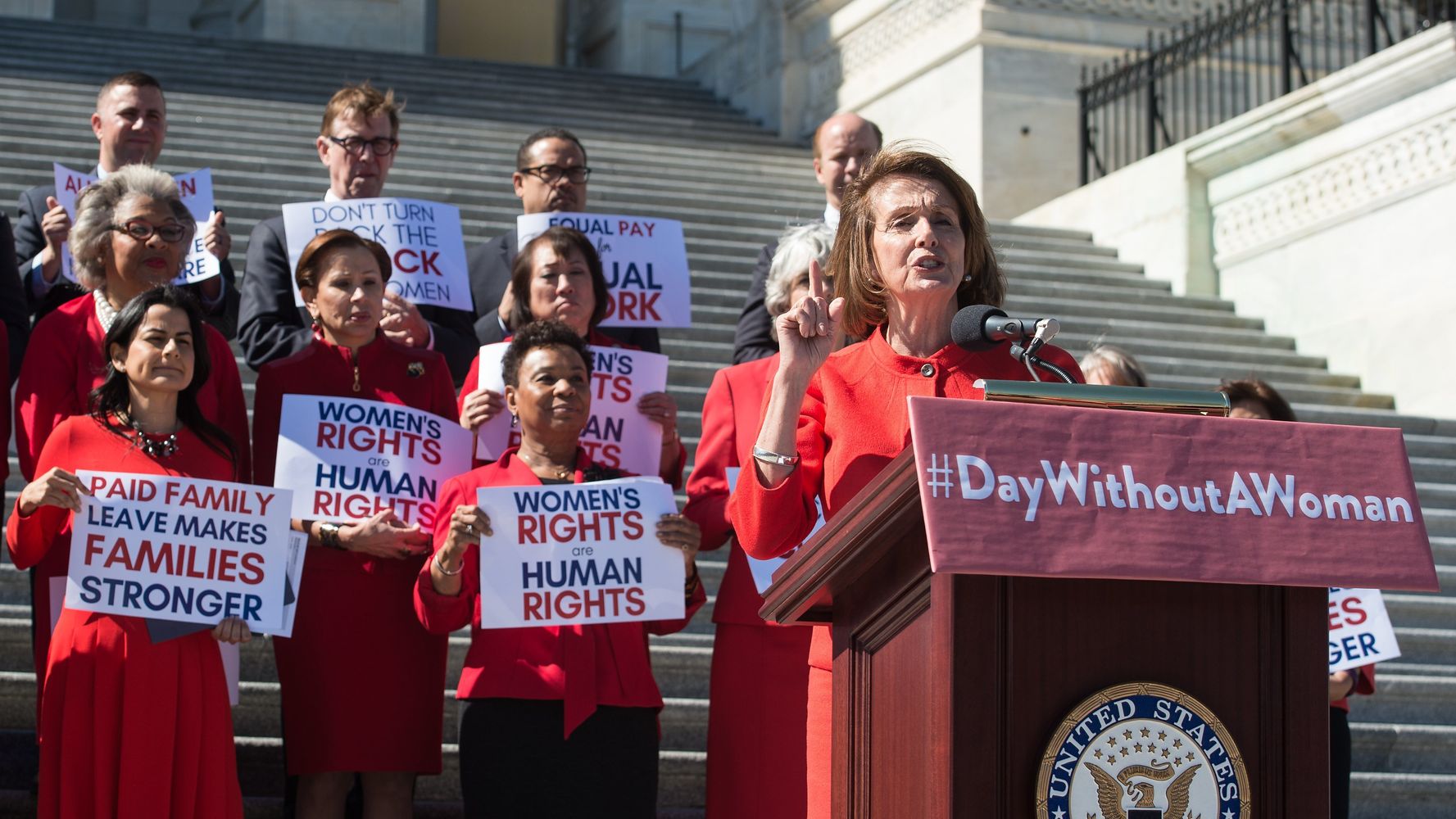 House Democrats Show Solidarity With Day Without A Woman Strike Huffpost Latest News