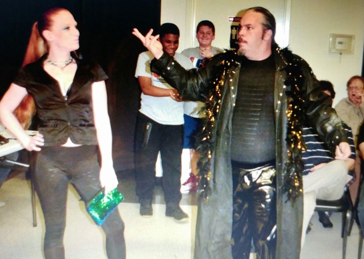 "Volatile" Curtis Wylde, right, alongside Wyldefyre at a Southern Illinois Championship Wrestling match.