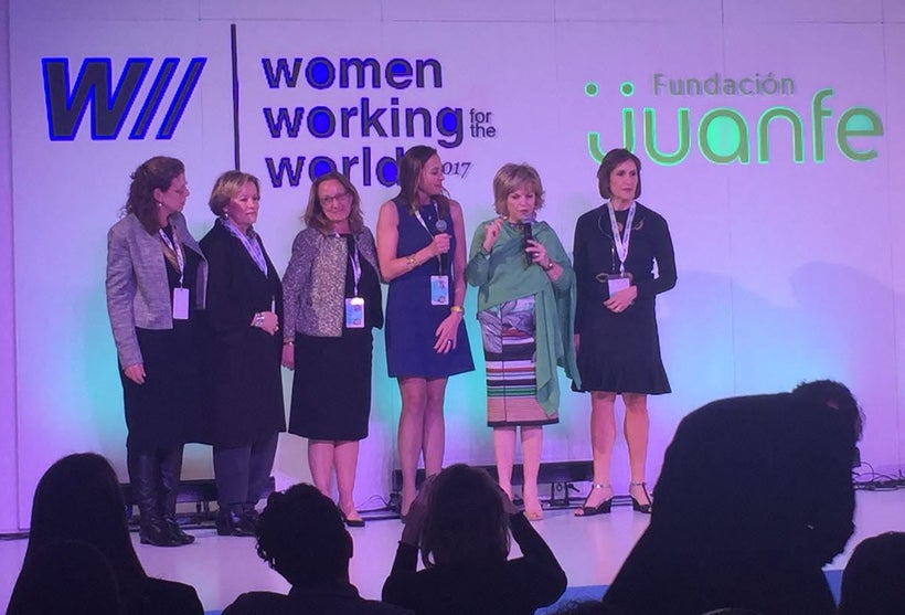 Part of the U.S. delegation to the conference. (l-r) Nina Weissberg, Jacque Mayfield, Peggy Clark, Catalina Escobar, Pat Mitc