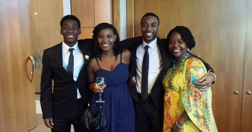 Getrude Matshe in Wellington New Zealand with her children Dumisani, Ziyanda and Simbarashe Matshe