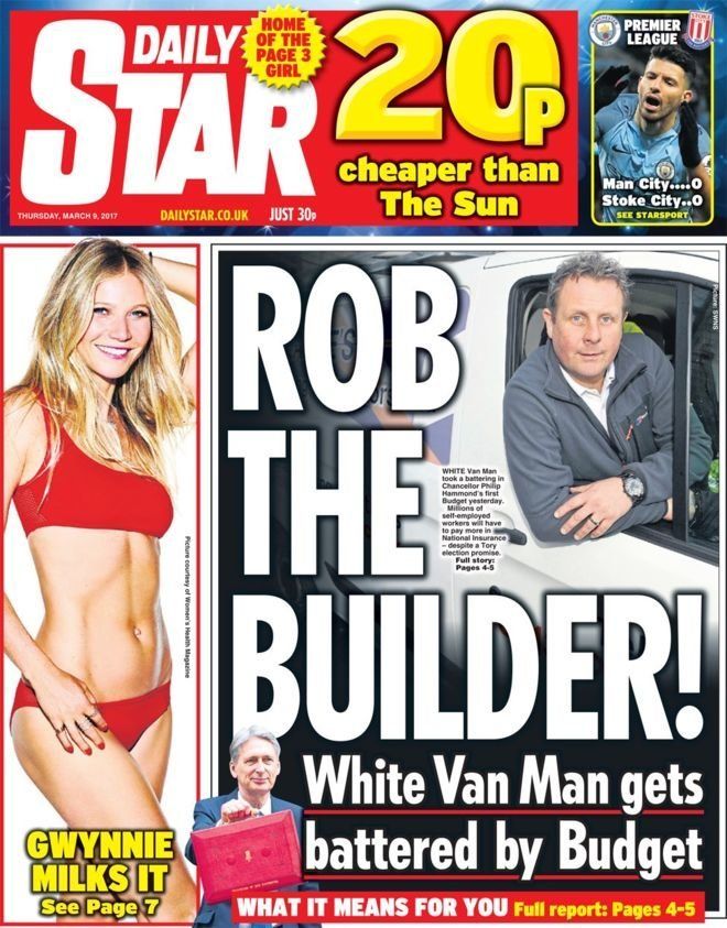 The Daily Star led on an admirable pun