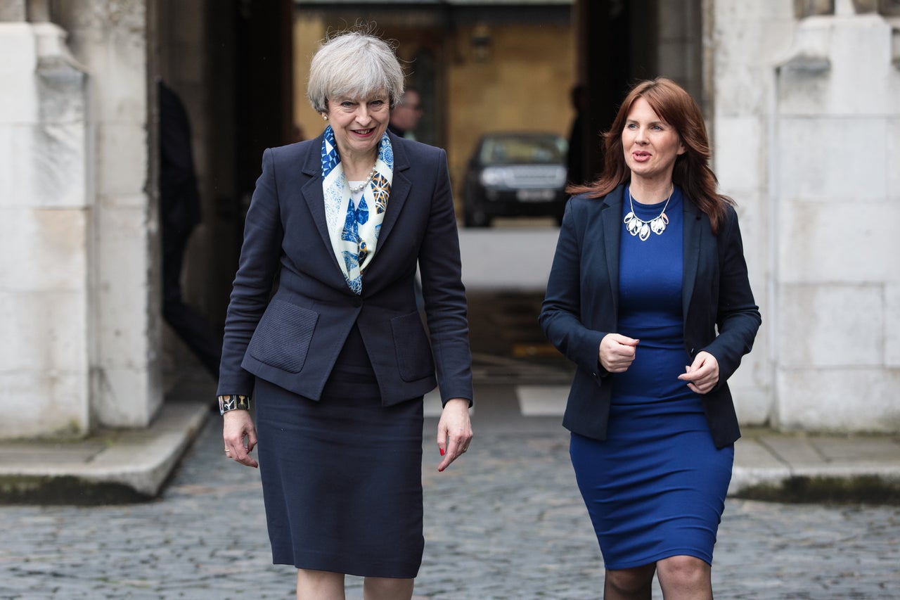 Theresa May with newly elected Copeland MP Trudy Harrison 