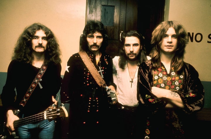 A shot of Black Sabbath (L-R: Geezer Butler, Tony Iommi, Bill Ward and Ozzy Osbourne) in the 1970s.