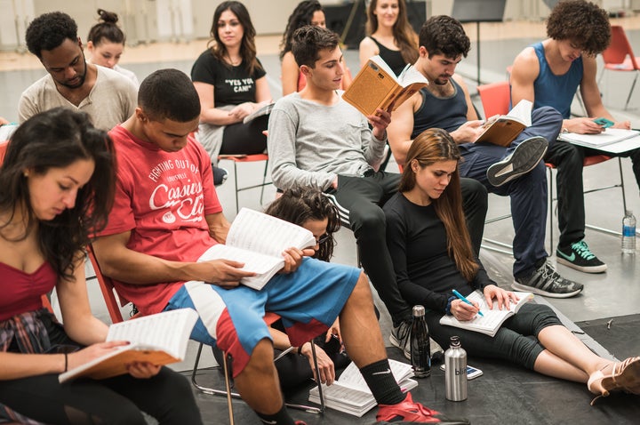 The ensemble of APAC’s “In the Heights” has been rehearsing in New York City since the middle of January. The show opens on March 11. 