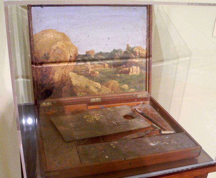 Touring Thomas Cole's home at Cedar Grove gives you a personal connection to the artist. A scene of Germany, painted into Thomas Cole's paintbox is like peering into his diary. /////>