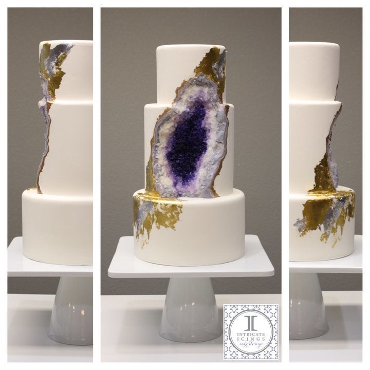 Teufel created this intricate geode cake for a wedding industry event in 2016.