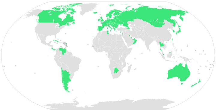 <p>Those countries in green are the ones where the term “medical bankruptcy” has no meaning.</p>