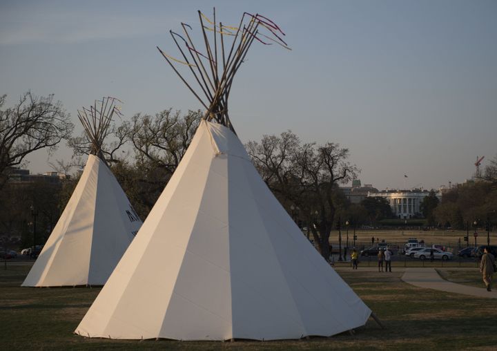 Teepees were erected on the National Mall near the White House as tribes from around the U.S. gathered for four days of protests against the Trump administration and its advancement of the Dakota Access pipeline.