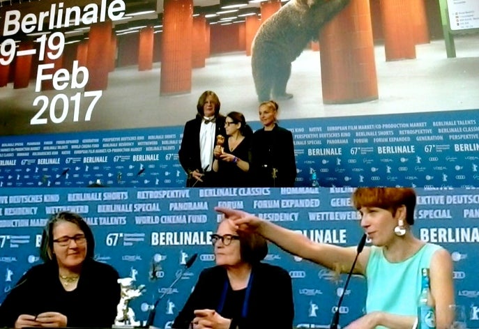 <em>ABOVE: Hungarian director Ildikó Enyedi with her Golden Bear for Best Film: </em><strong>Testről és lélekről (On Body and