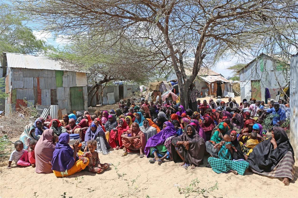Somalis try to continue their lives in tents without water and electricity as they fight against hunger and lack of water due to drought in the Kaxda district of Mogadishu on March 8.