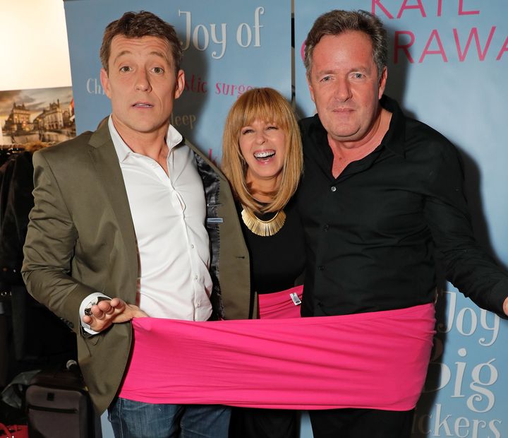 Ben Shephard, Kate Garraway and Piers Morgan attend the launch of Kate Garraway's new book 'The Joy Of Big Knickers