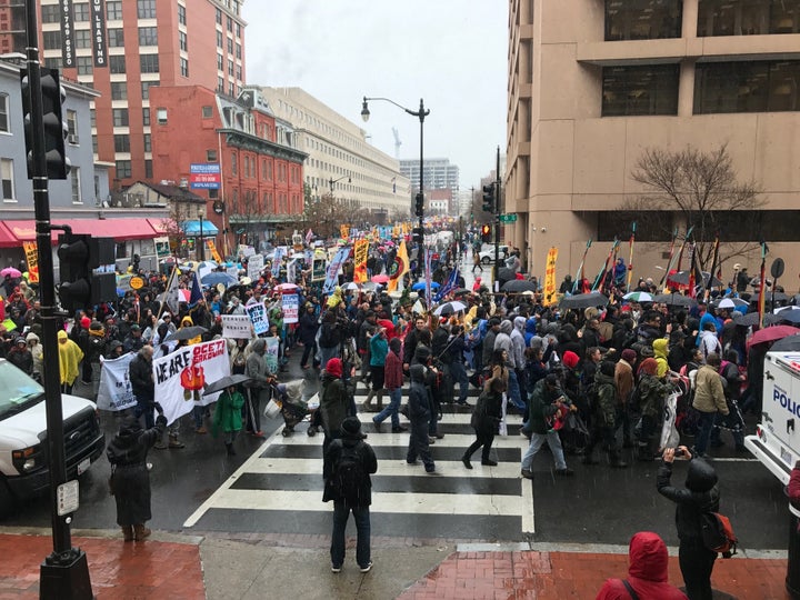 Protesters chanted, "D-A-P-L / Army Corps can go to hell."