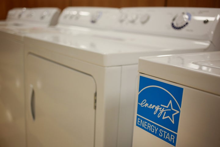 An Energy Star logo is seen on washing machine displayed for sale at a Conn's Inc. HomePlus store in Knoxville, Tennessee.