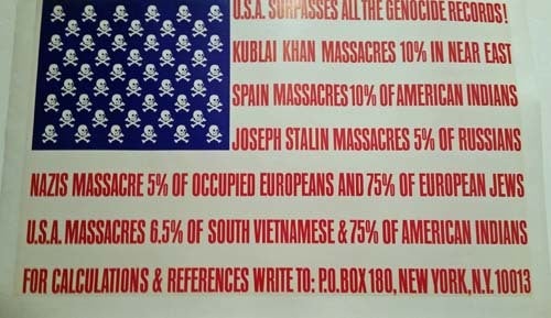 George Maciunas,
<em>U.S.A. Surpasses All The Genocide Records</em>, 1967
Silkscreen on paper