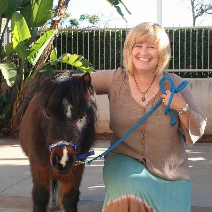 Therapy Miniature Horse, JJ, and Dr. Annie Petersen at a SoulPaws Workshop!