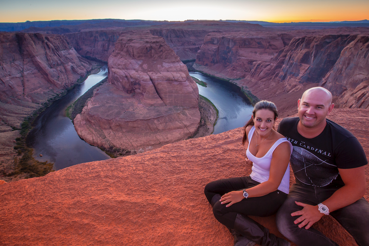 The couple at Horseshoe Bend in Arizona.