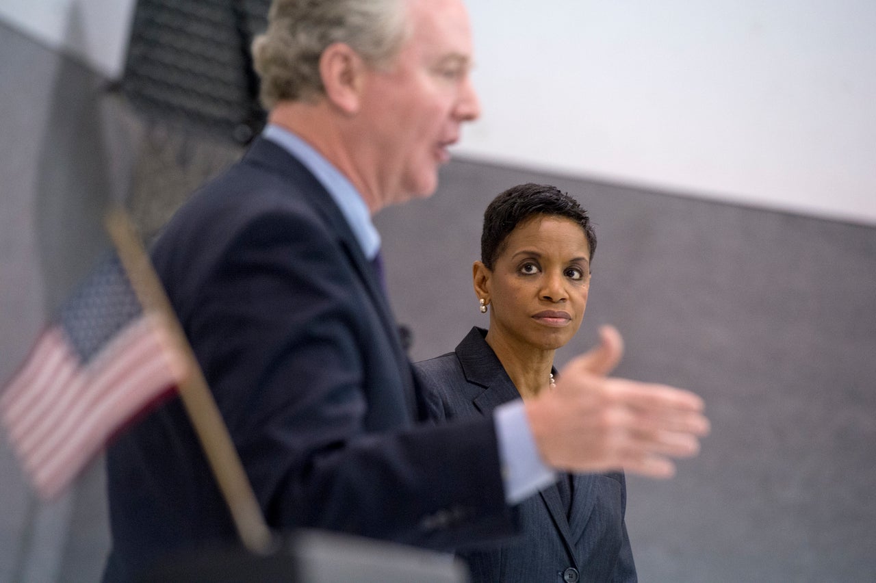 Chris Van Hollen and Edwards participate in a candidate forum in April 2016 before they faced off in the Maryland Democratic primary for the state's open Senate seat.