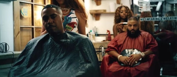 Nas and DJ Khaled seen in the video, "Nas Album Done." 