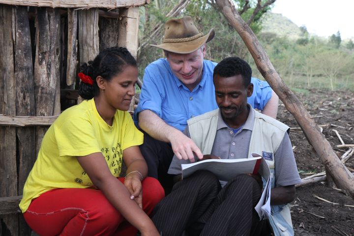 Dr. Paul Emerson with community health agents in Ethiopia.