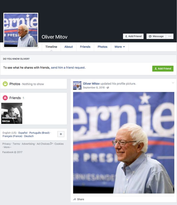 A Facebook user named Oliver Mitov posted dubious news links about Hillary Clinton.