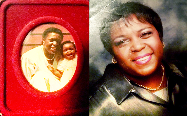 <p>My mother and I (left), my mother’s glamour shot(right)</p>