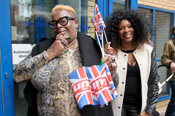 Sandra (left) with her 'Gogglebox' pal Sandi Bogle.