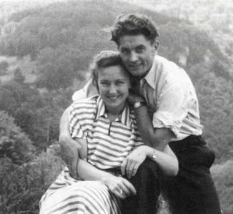 <p>Nijolė Bražėnaitė and Juozas Lukša on their honeymoon in 1950.</p>