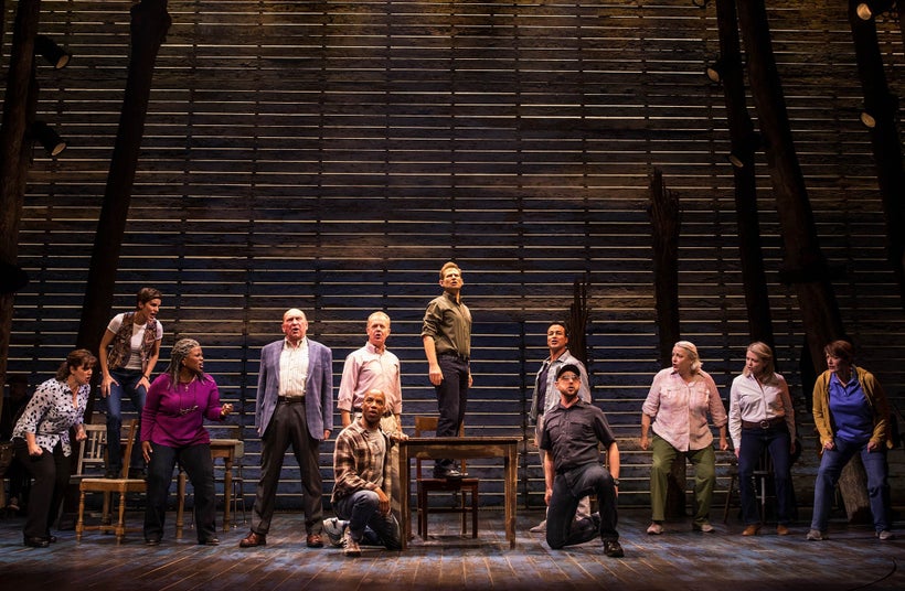Chad Kimball (center) and the Cast of <em>Come From Away</em>