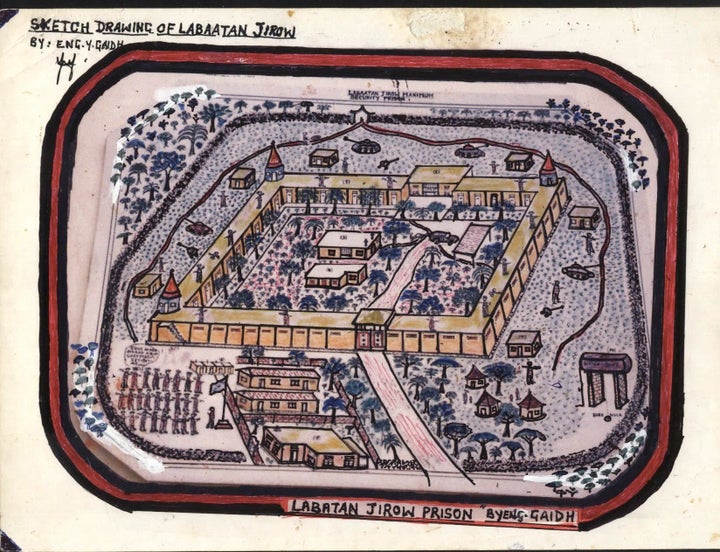 A drawing of Labataan Jirow prison made by Byeng Gaidh