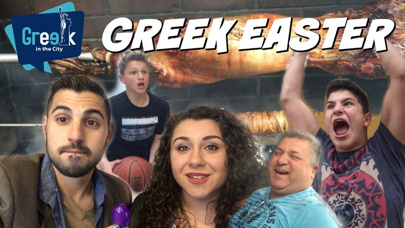 Greek Easter vlog thumbnail from Greek in the City
