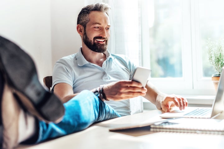 lucky bearded man makes business in the web at home golero via Getty Images