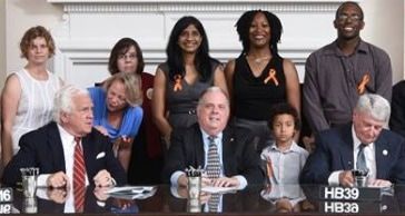 <p>The Start School Later Maryland team witness the signing of the Orange Ribbon Bill, landmark <a href="https://www.huffpost.com/https://start%20school%20later%20legislation/" target="_blank" class=" js-entry-link cet-internal-link" data-vars-item-name="school start time legislation" data-vars-item-type="text" data-vars-unit-name="58c6a675e4b070e55af9f145" data-vars-unit-type="buzz_body" data-vars-target-content-id="https://www.huffpost.com/https://start%20school%20later%20legislation/" data-vars-target-content-type="feed" data-vars-type="web_internal_link" data-vars-subunit-name="article_body" data-vars-subunit-type="component" data-vars-position-in-subunit="0">school start time legislation</a> passed in 2016 to recognize districts that set safe, healthy hours. </p>