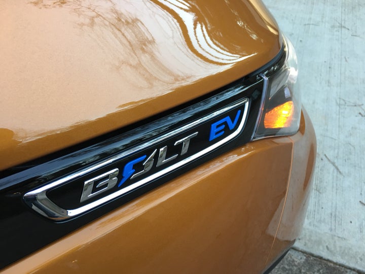 <p>Chevrolet Bolt EV badge</p>