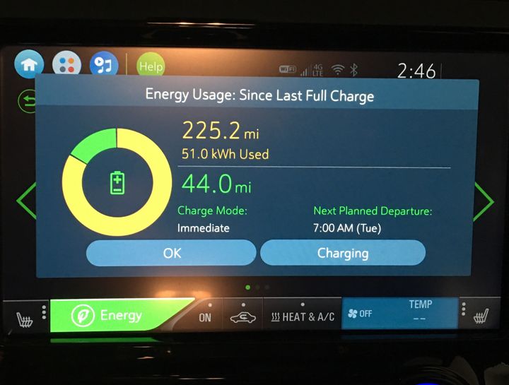 Chevy Bolt energy usage screen