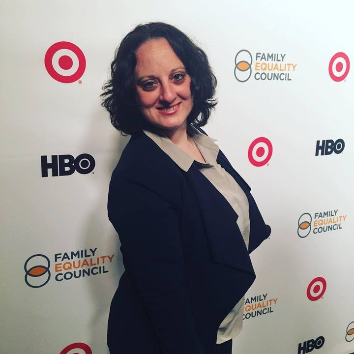 The Seattle Lesbian’s Sarah Toce on the red carpet for the 2017 LA Impact Awards benefiting Family Equality Council.