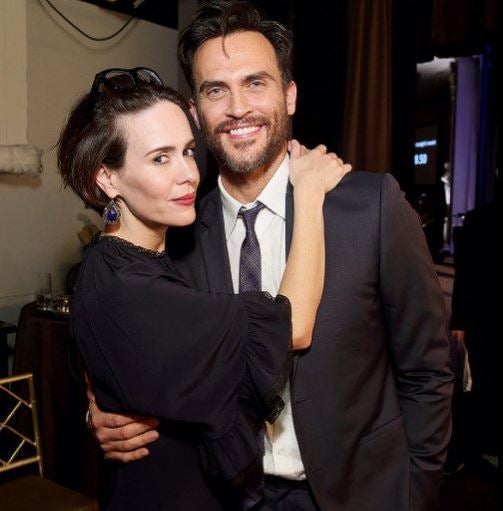 Sarah Paulson and Cheyenne Jackson at the 2017 LA Impact Awards benefiting Family Equality Council.