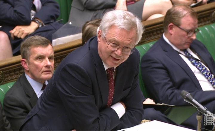 Brexit Secretary David Davis in the House of Commons